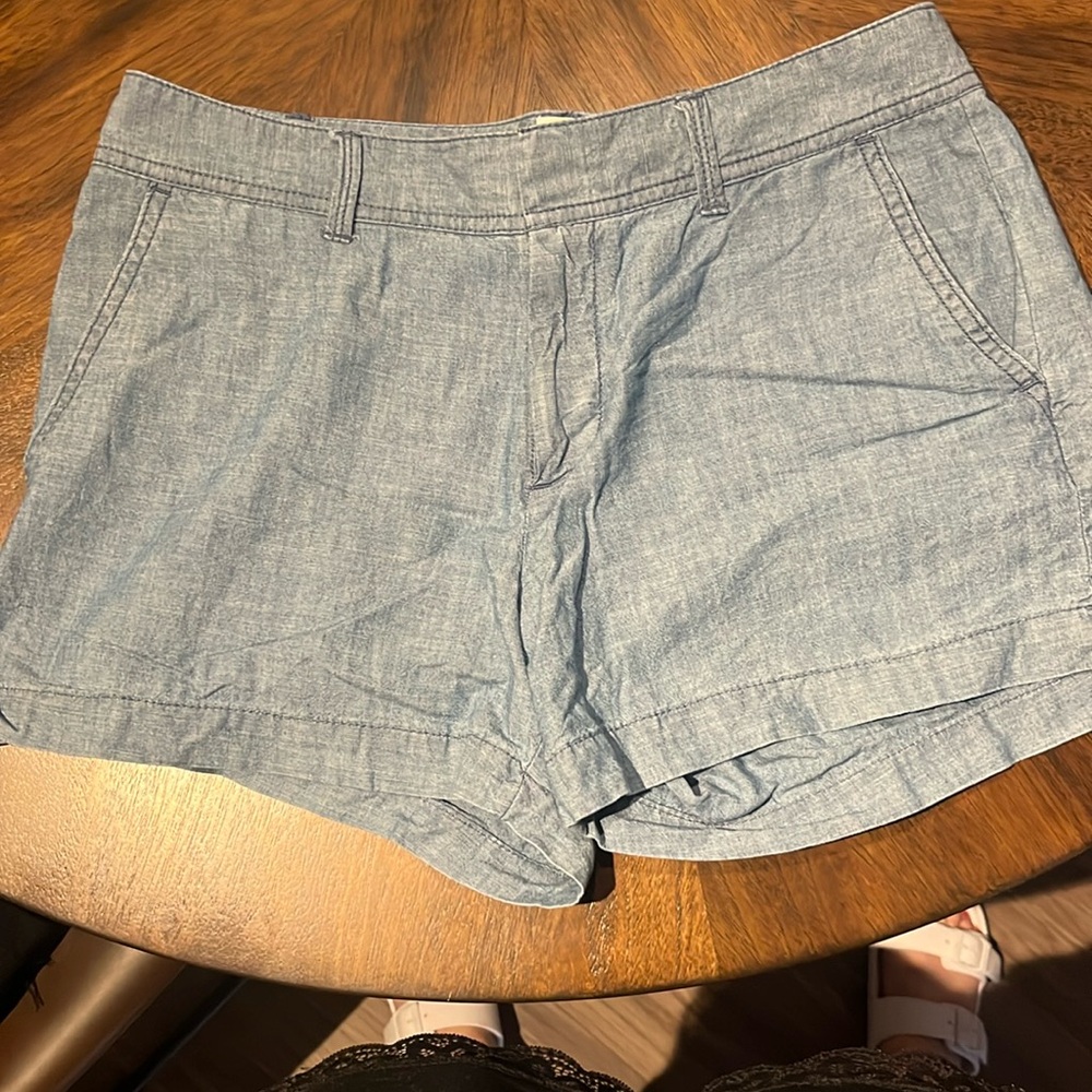 GAP City Short Chambray Blue Cotton Shorts 4
